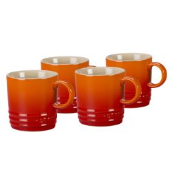 Le Creuset Becher 350ml 4er Set, ofenrot