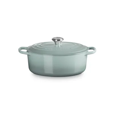 Le Creuset Bräter Oval Signature 29 cm 21178297102430 | Gusseisen | Induktion & Backofen geeignet | Sea Salt Blau