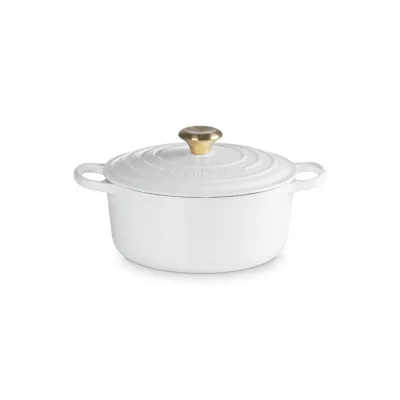 Le Creuset Bräter rund Signature 24 cm 21177240000430 | Gusseisen | induktionsgeeignet | weiß