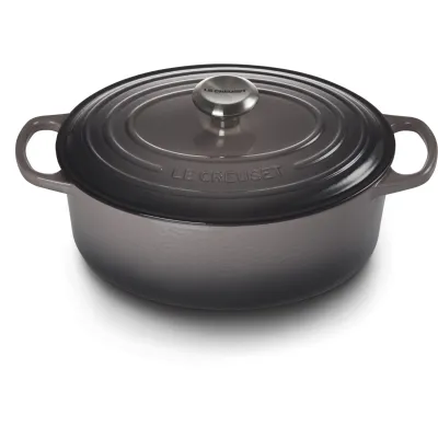 Le Creuset Bräter oval Signature 21178294442430 | Gusseisen mit Deckel | 29 cm | 4,7 Liter | Induktion | Flint