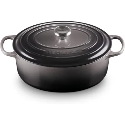 Le Creuset Bräter Signature 21178314442430 | Gusseisen oval 31cm | 6,3 Liter | Induktion | backofenfest | flint
