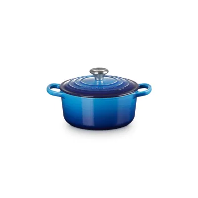 Le Creuset Bräter rund Signature 21177182202430 | Gusseisen | 18 cm | 1,8 L | Induktion | backofenfest | blau