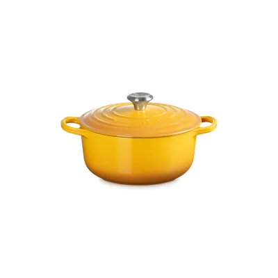 Le Creuset Bräter rund Signature 21177206724430 | Gusseisen | 20 cm | 2,4 L | Induktion | Edelstahlknauf | Nectar