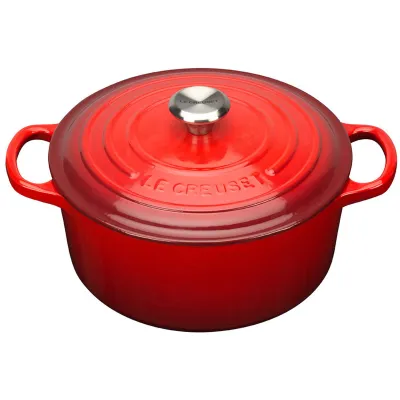 Le Creuset Bräter Signature rund 22cm, kirschrot
