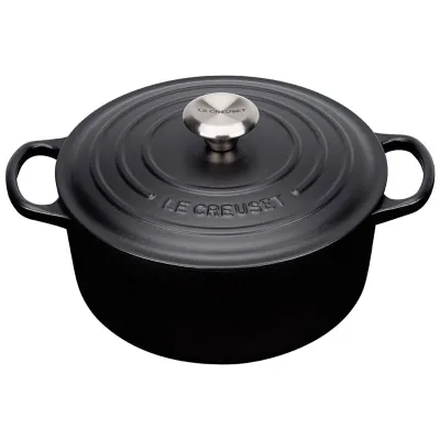 Le Creuset Bräter Signature rund 22cm, schwarz