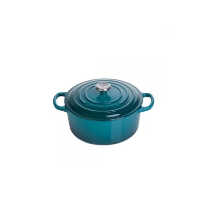 Le Creuset Bräter Signature rund 24cm, deep teal