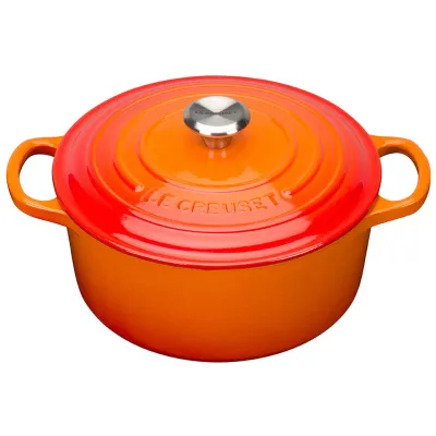 Le Creuset Bräter Signature rund 26 cm | LS2501-262SS | Gusseisen | Induktion & Backofen | 5,3 L | ofenrot