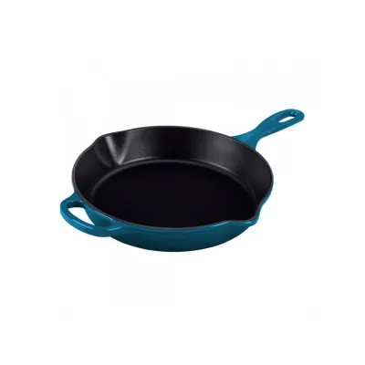 Le Creuset Brat- und Servierpfanne Signature 26 cm | Gusseisenpfanne | induktionsgeeignet | Backofenfest | deep teal