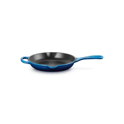 Le Creuset Bratpfanne Signature 20 cm | Gusseisen | Ergonomischer Griff | Servierpfanne | Azure Blau