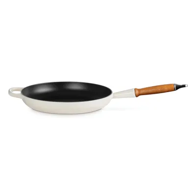 Le Creuset Bratpfanne Signature 28cm | Gusseisen Pfanne | Holzgriff | Induktion geeignet | Meringue