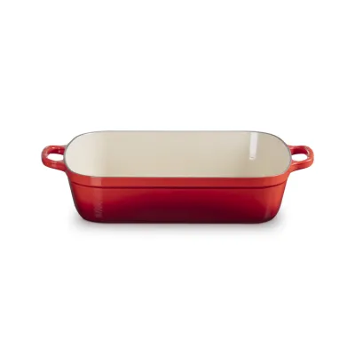 Le Creuset Bratreine Signature 37x29 cm | Auflaufform Gusseisen | Backofen & Induktion geeignet | Kirschrot