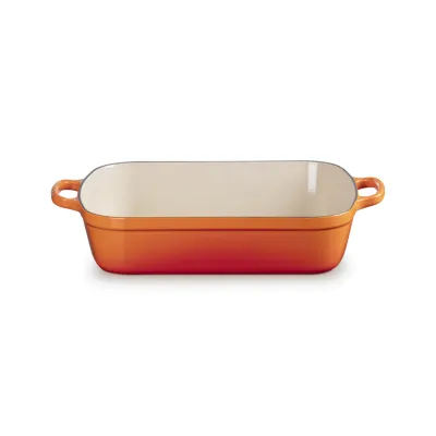 LE CREUSET Bratreine Gusseisen LS2011-372 | Ofenform 37x29 cm | 6,6 Liter | rechteckig | Induktion & Backofen | Rot