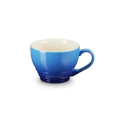 Le Creuset Becher 400 ml Azure | Kaffee-Tasse Steinzeug | Kratzfest | Spülmaschinenfest | Robust | Blau