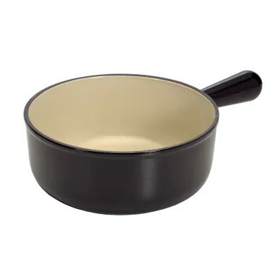 Le Creuset Caquelon 22 cm | Fondue Topf Gusseisen | induktionsgeeignet | spülmaschinenfest | schwarz matt