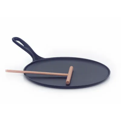 Le Creuset Crepespfanne 27 cm | Crêpepfanne Induktion | emailliert | spülmaschinengeeignet | Schwarz