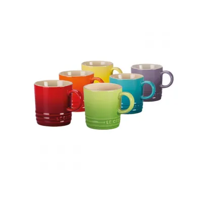 Le Creuset Espresso-Tassen Set 100ml, 6 Stück, Regenbogen bunt