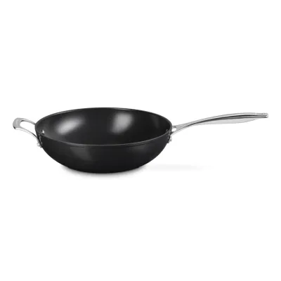 Le Creuset Wok-Pfanne 30 cm | Keramik-Antihaft | extra tief | asiatische Küche | einfache Reinigung | schwarz