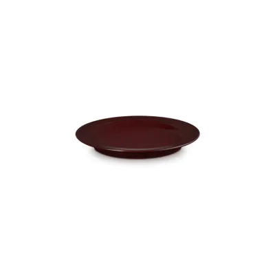 Le Creuset Frühstücksteller 22 cm | Garnet | Steinzeug | Kratzfest | Spülmaschinengeeignet | Rot | 3-Ring-Design