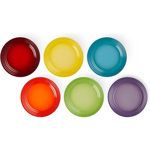 Bild: Le Creuset Frühstücksteller 6er-Set 22cm, Regenbogen Kollektion