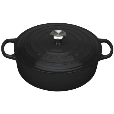 Le Creuset Gourmet-Bräter Signature 30 cm | Gusseisen | Induktion | backofenfest | Glasemaille | schwarz | 6,2 Liter