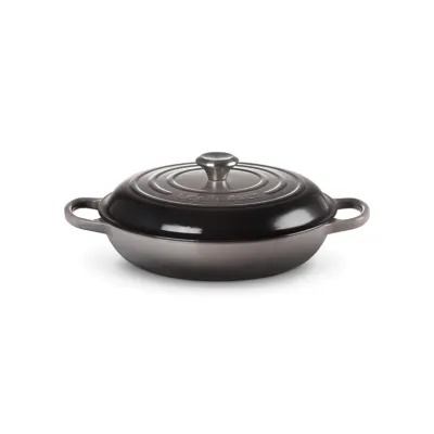 Le Creuset Bräter Gourmet-Profitopf Signature 30 cm | Gusseisen | Induktion | Backofenfest | 3,5 Liter | Flint