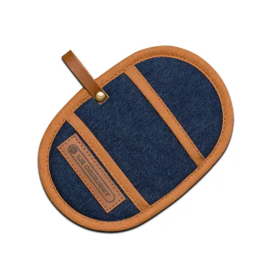 Le Creuset Griffschutz 2 Stück 45900007760800 | Topf-Griffüberzug | hitzebeständig | Baumwolle | Denim-Blau | 18x12cm