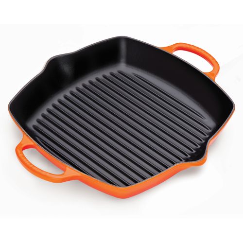 Bild: Le Creuset Grillpfanne quadratisch Hoch (2 Griffe) 30cm, ofenrot