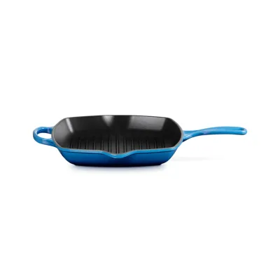 Le Creuset Grillpfanne quadratisch Signature 26 cm | Gusseisen | Induktion | ergonomisch | Azure