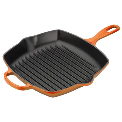 Le Creuset Grillpfanne Signature quadratisch 26cm, ofenrot