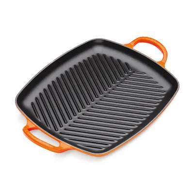 Le Creuset Grillplatte Rechteckig Signature 30cm, ofenrot