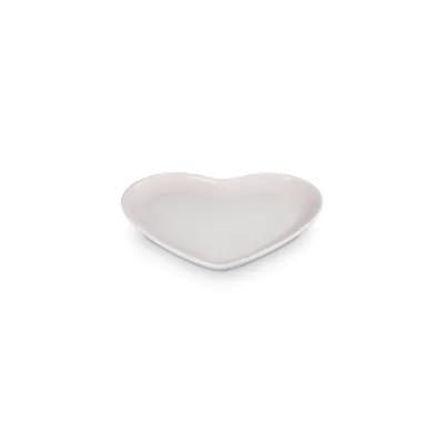 Herzteller 23 cm | Steinzeug Teller Herzform | kratzfest & temperaturbeständig | Shell Pink | robust & spülmaschinenfest