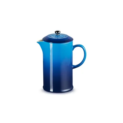Le Creuset Kaffee-Bereiter Azure | French Press | 1 Liter | Steinzeug | Spülmaschinengeeignet | Blau