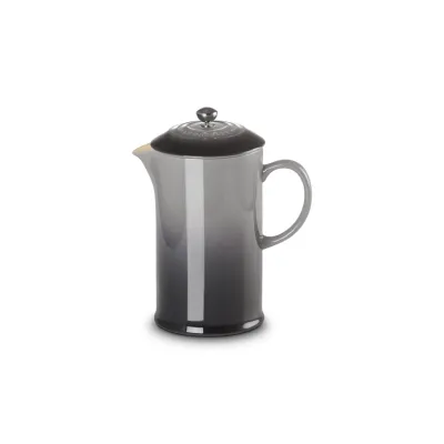 Le Creuset Kaffee-Bereiter FLINT | French Press 1L | Steinzeug | Spülmaschinengeeignet | Thermoresistent | Grau