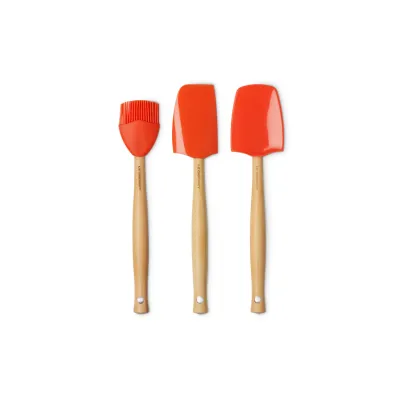 Le Creuset Küchenhelfer Set 3-tlg. CRAFT Ofenrot | Silikon | hitzebeständig bis 250°C | spülmaschinenfest