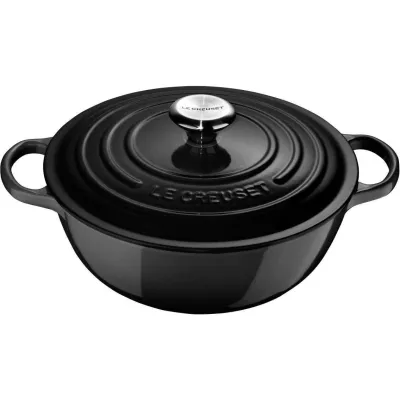 Le Creuset Bräter La Marmite Signature 26cm | Gusseisen Topf | Induktion geeignet | Schwarz | Spülmaschinenfest