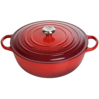 Le Creuset Familientopf La Marmite Signature 28cm | 4,9 Liter | Gusseisen Topf | 5,3l | Induktion & Backofen | kirschrot