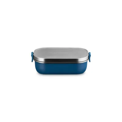 Edelstahl Lunchbox 900 ml | Brotdose aus SS304 | 3-in-1 Design | auslaufsicher | Deep Teal | rechteckig | robust