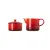 Bild: Le Creuset Milch- und Zuckerset | Signature Kirsche | Keramik | großes Fassungsvermögen | ikonisches Design | rot