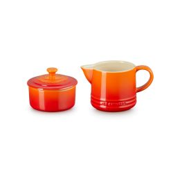 Le Creuset Milch und Zucker Set Signature, ofenrot