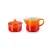 Bild: Le Creuset Milch- und Zucker-Set | ikonisches Design | großes Fassungsvermögen | Keramik | Ofenrot