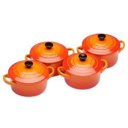 Le Creuset Mini-Cocotte 4er Set, ofenrot