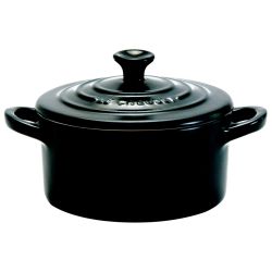 Le Creuset Mini Cocotte, schwarz glänzend