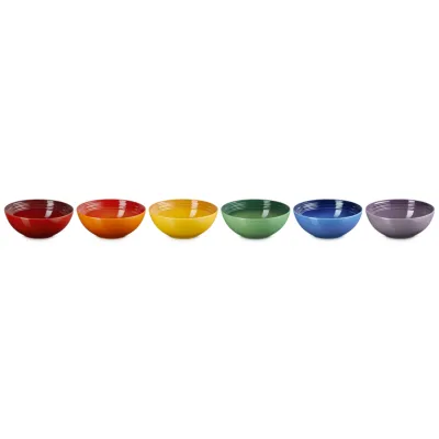 Le Creuset Müslischalen 6er Set | Regenbogen | Steinzeug | kratzfest & spülmaschinenfest | 600 ml | farbig