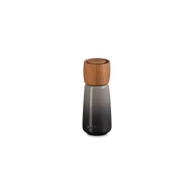 Flint Premium Pfeffermühle 270 ml | Keramikmahlwerk verstellbar | Eichenholz | 17,2 cm | Natur Finish