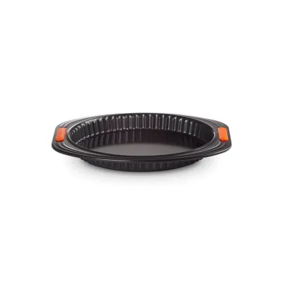 Le Creuset Quicheform 28 cm | Backform für Quiche & Flammkuchen | Antihaft | Herausnehmbarer Boden | Metall | Schwarz