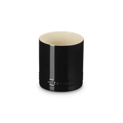 Le Creuset Kochutensilien-Topf Signature 1,1 L | Küchenutensilienhalter | Steinzeug | kratzfest | schwarz glänzend