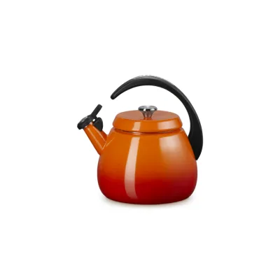 Le Creuset Wasserkessel Cloche Ofenrot | Flötenkessel 2,1l | emaillierter Karbonstahl | roter Teekessel