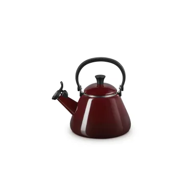 Le Creuset Wasserkessel KONE GARNET | Teekessel 1,6l | emaillierter Stahl | Pfeifton | Induktion geeignet | Rot
