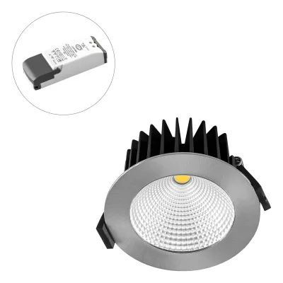 LED Deckeneinbau rund chr. Sat.IP44 15W 3000K