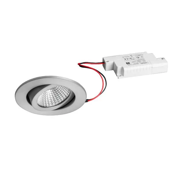 BRUMBERG LED Einbaustrahler 39461253 | 6W dim2warm 1800-3000K | 230V | rund schwenkbar | IP20 | alu matt